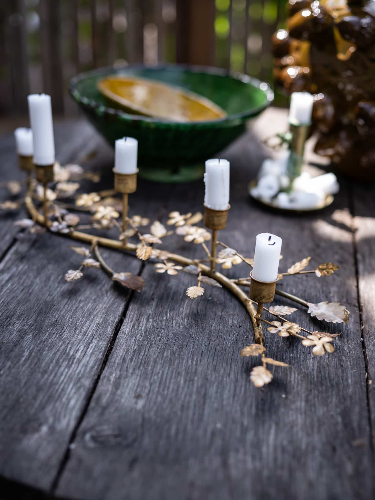 Slingrande grenljusstake i metall - Bild 2