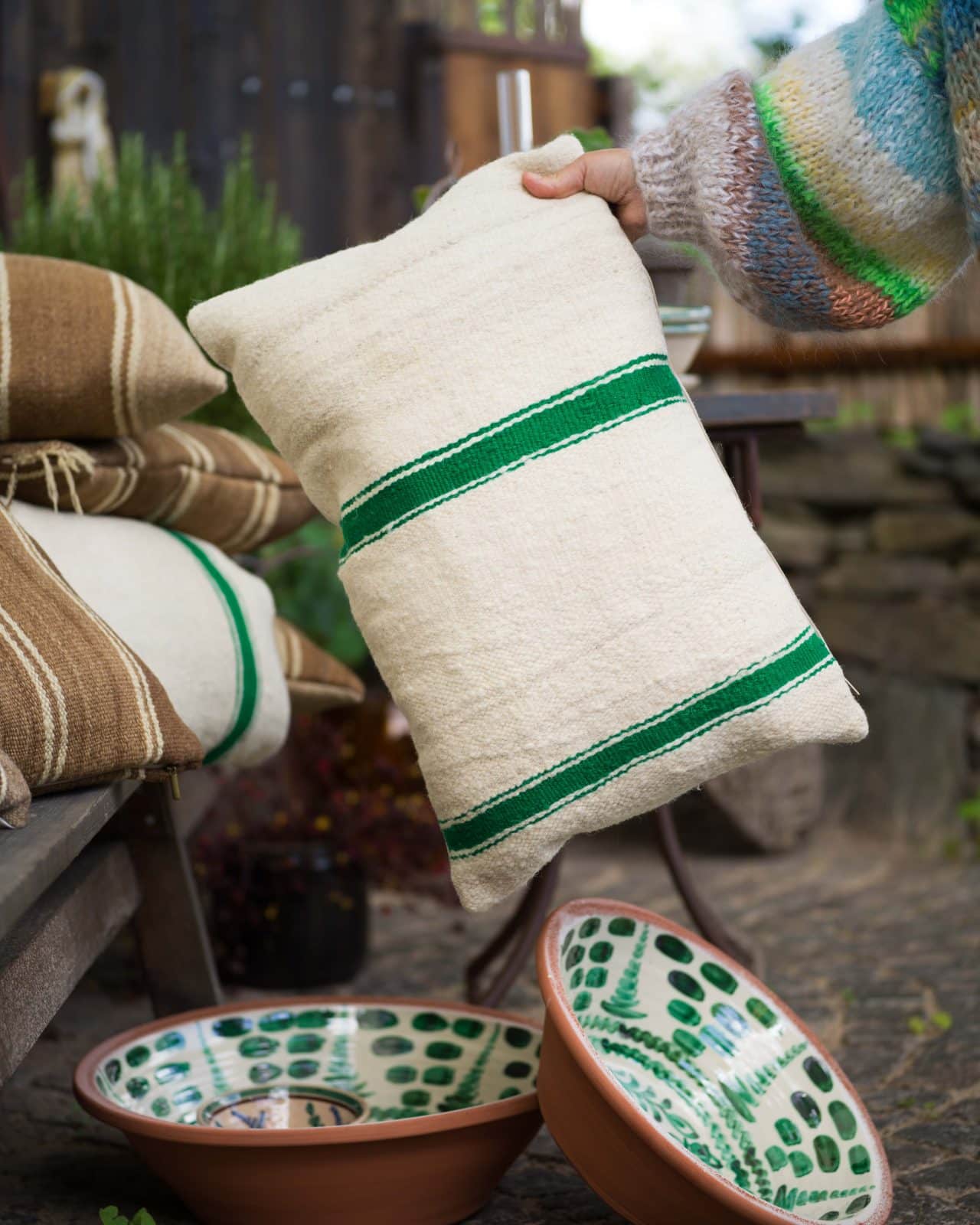 Kudde gjord av Vintagetextilier "Atlas" nr.3