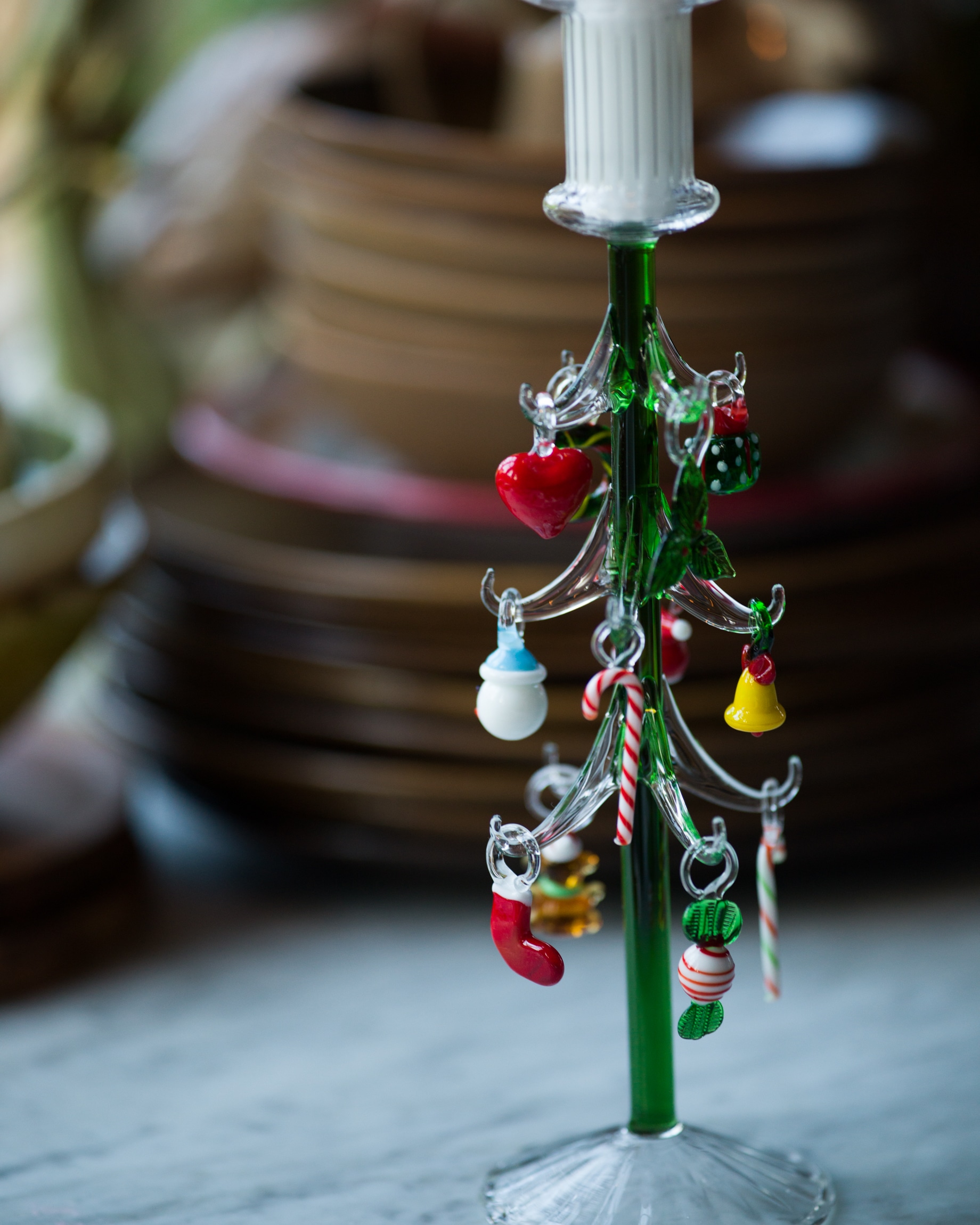 Handblåst ljusstake i glas 27cm - Bild 7