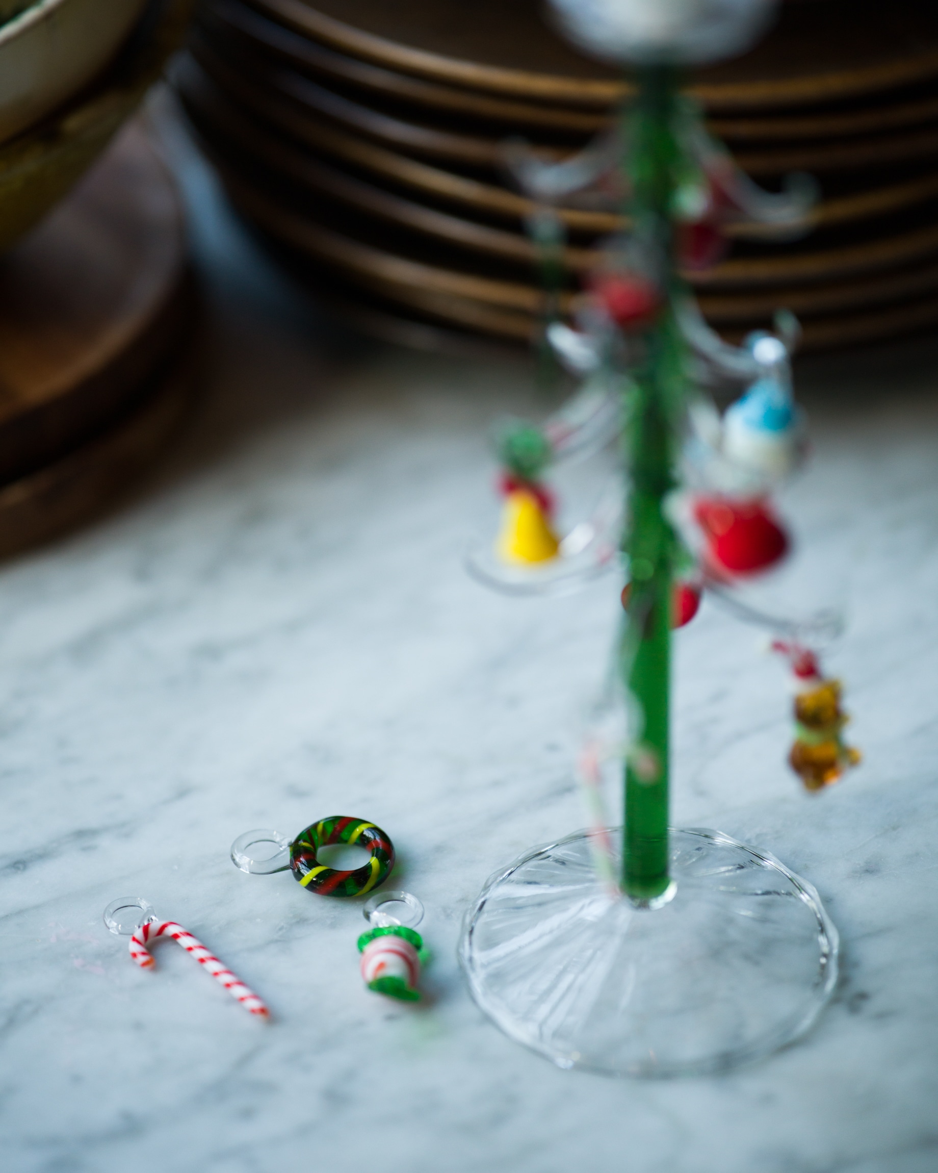 Handblåst ljusstake i glas 27cm - Bild 5