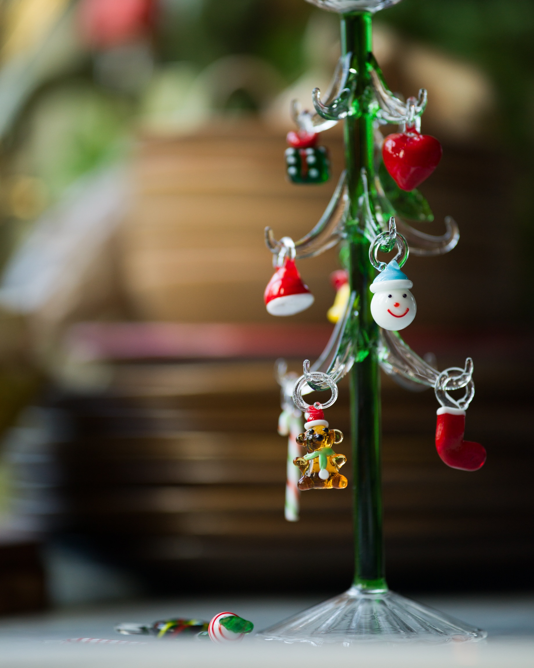 Handblåst ljusstake i glas 27cm - Bild 4