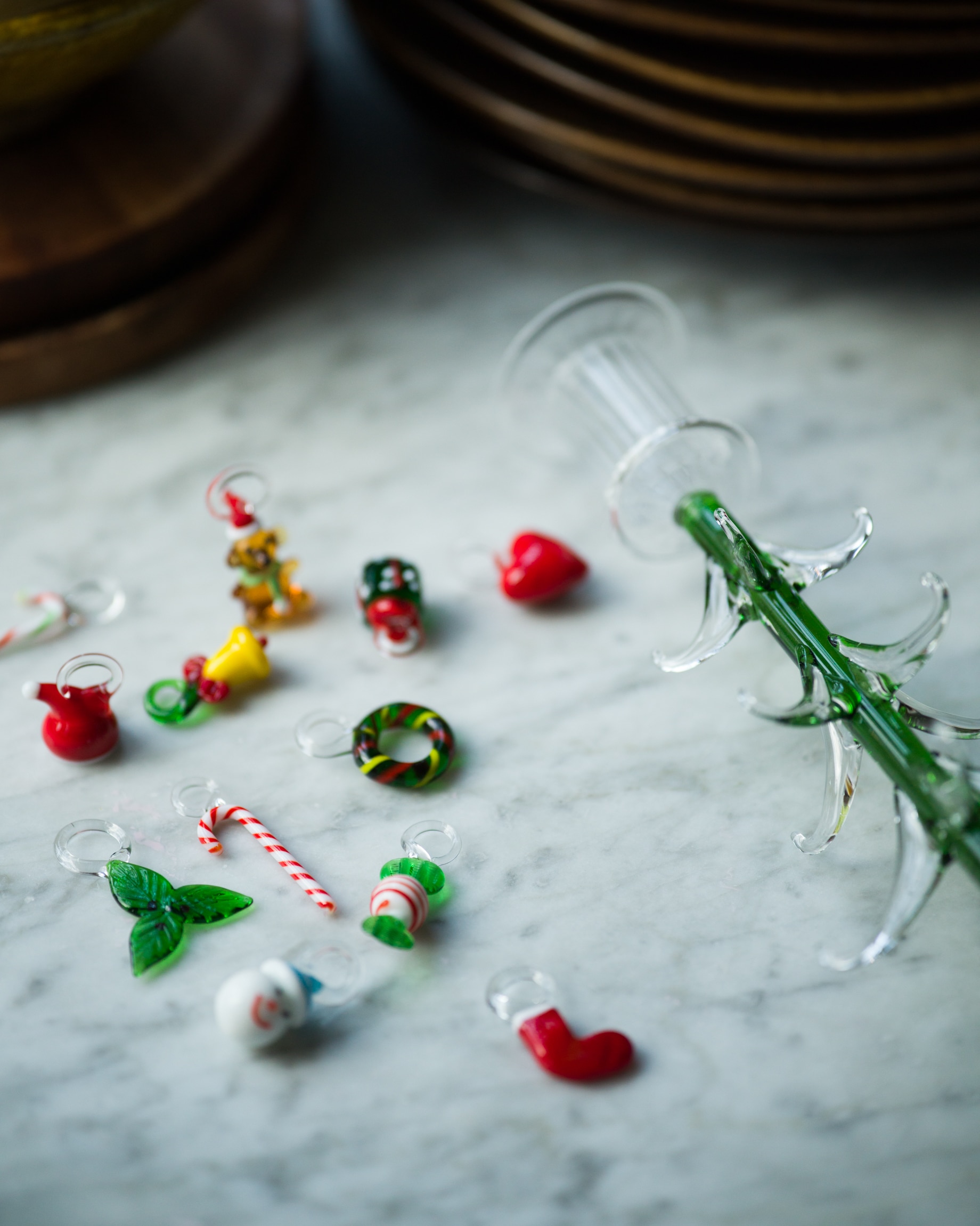 Handblåst ljusstake i glas 27cm - Bild 2