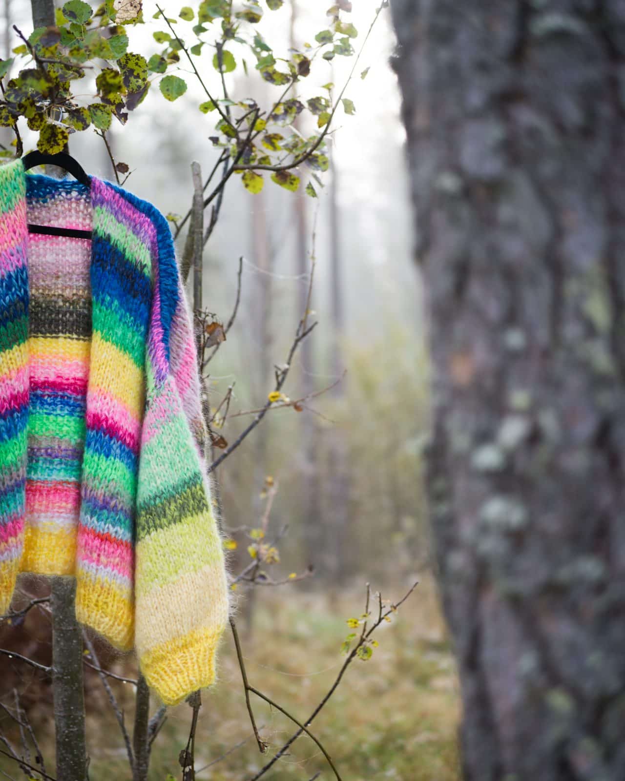 Stickad kofta i mohair, onesize nr2