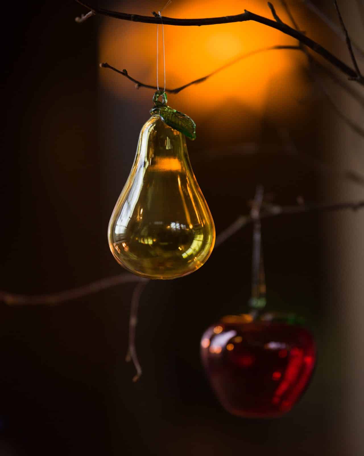 Munblåst glashänge Päron