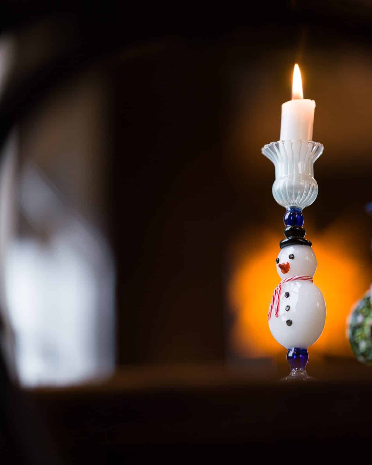 Ljusstake "Merry Snowman"