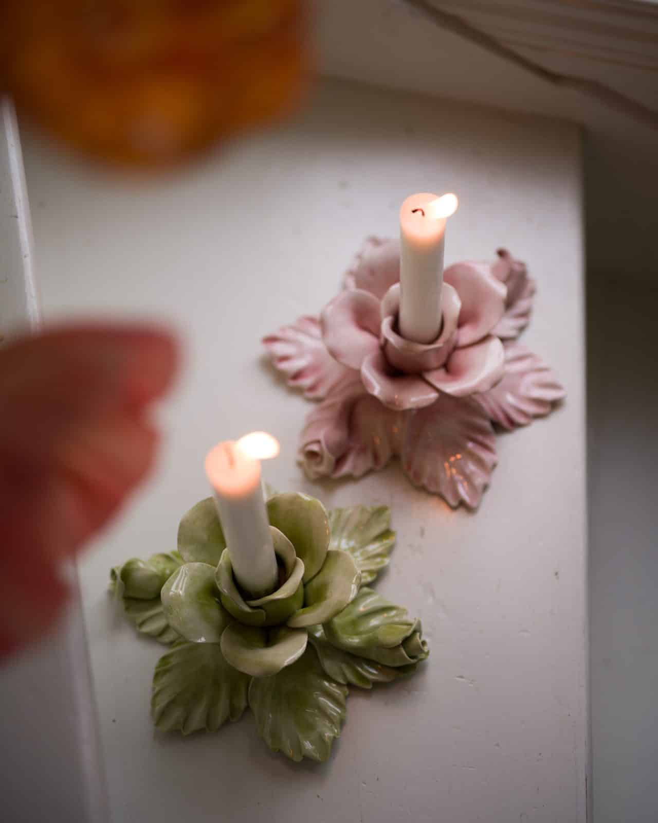 Ljusstake "Rose" verde