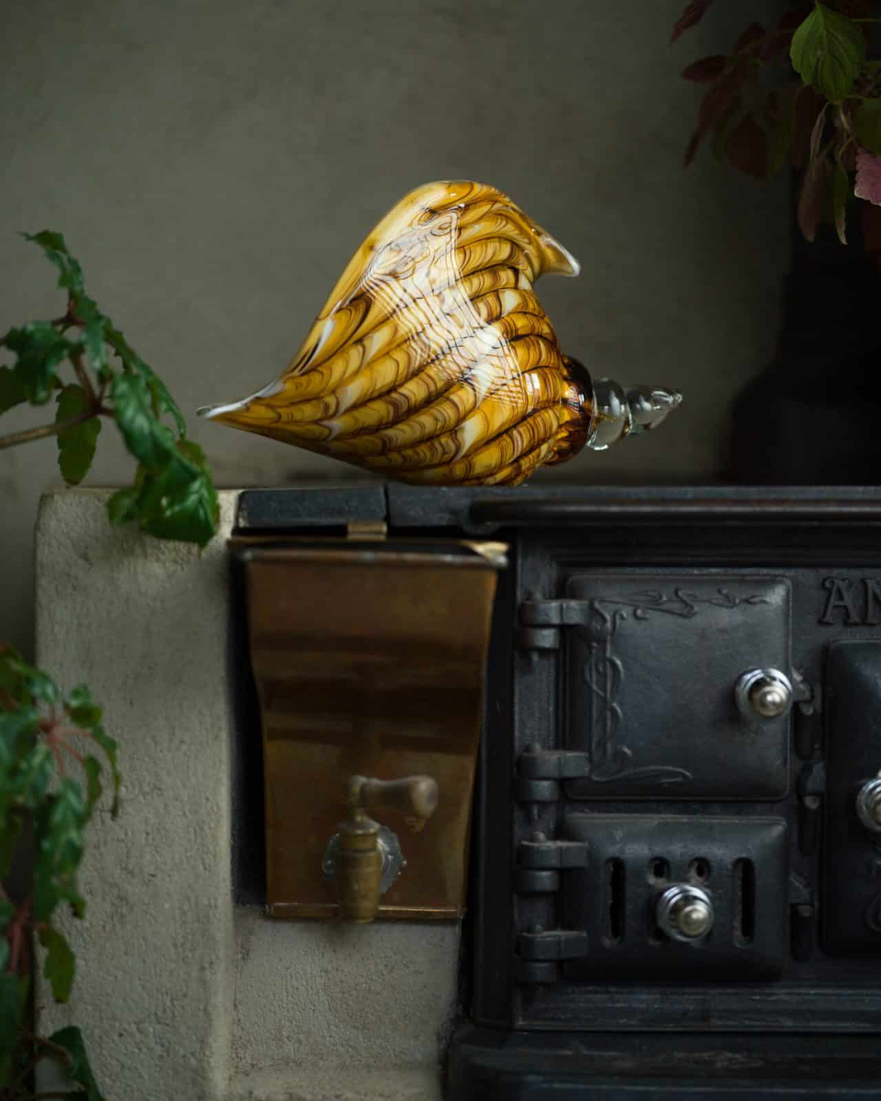 Snäcka i munblåst glas